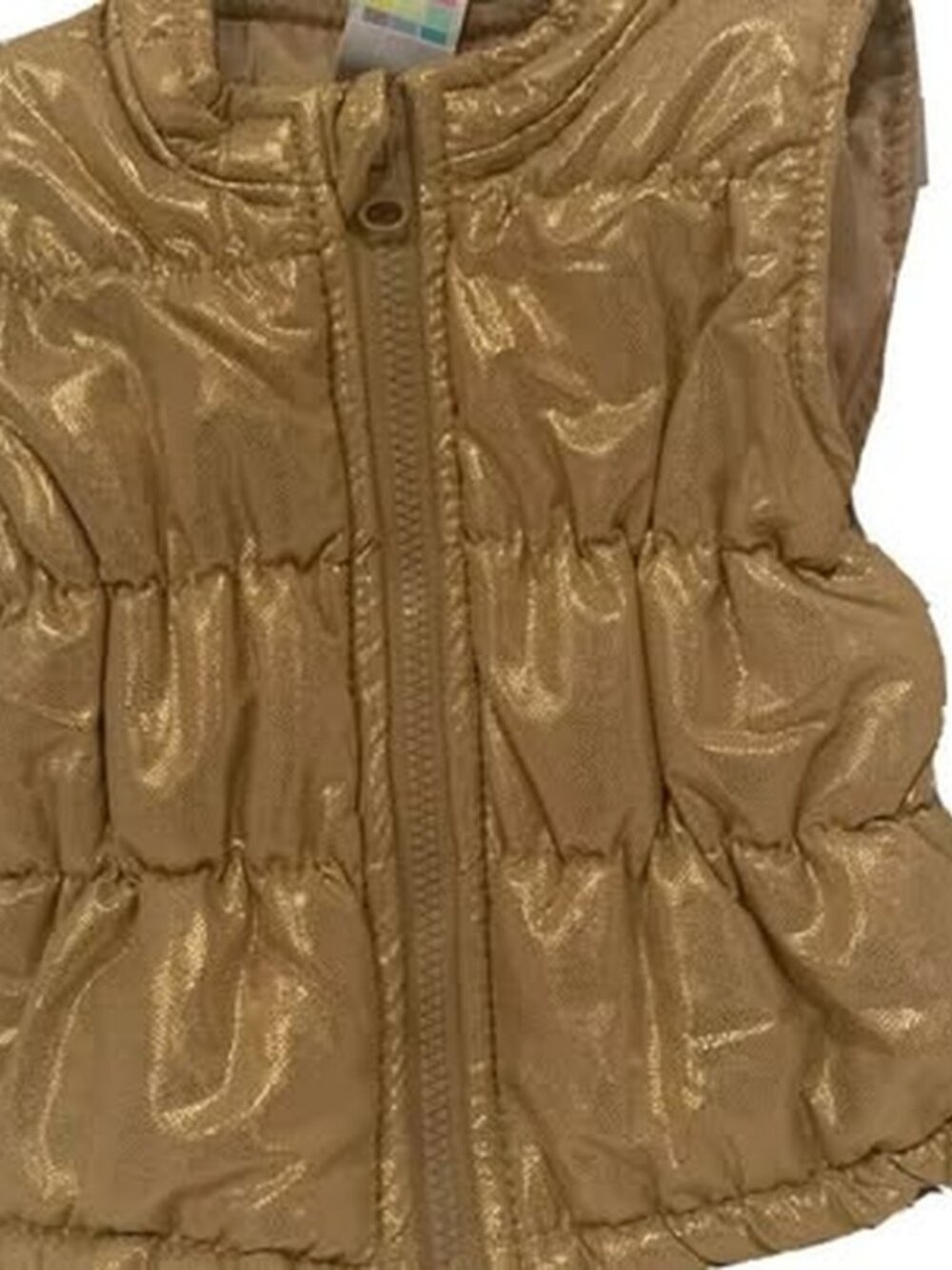 Healthtex Baby Girl Puffer Vest 6-9 Months Gold Glitter